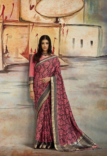 Bangalore Silk Saree - Color: As Per Image