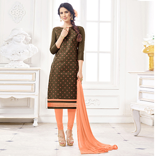 Brown And Orange Festive Salwar Suit