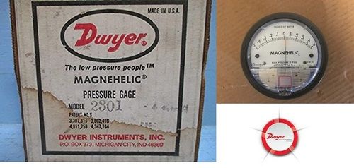 Dwyer USA Model 2301 Magnehelic Gage Range .5-0-.5 Inch WC