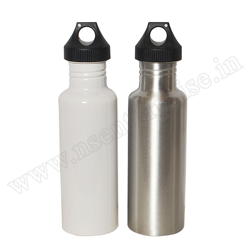 750ML Big Mouth White and Silver Bottle - Aluminium Material, 750ml Size | Sleek White and Silver Design, Perfect for Every Occasion