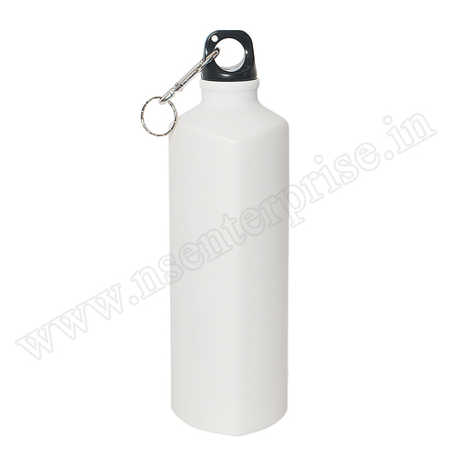 Aluminium Triangle Matte Bottle - 750ml | White And Silver Finish, Lightweight Design