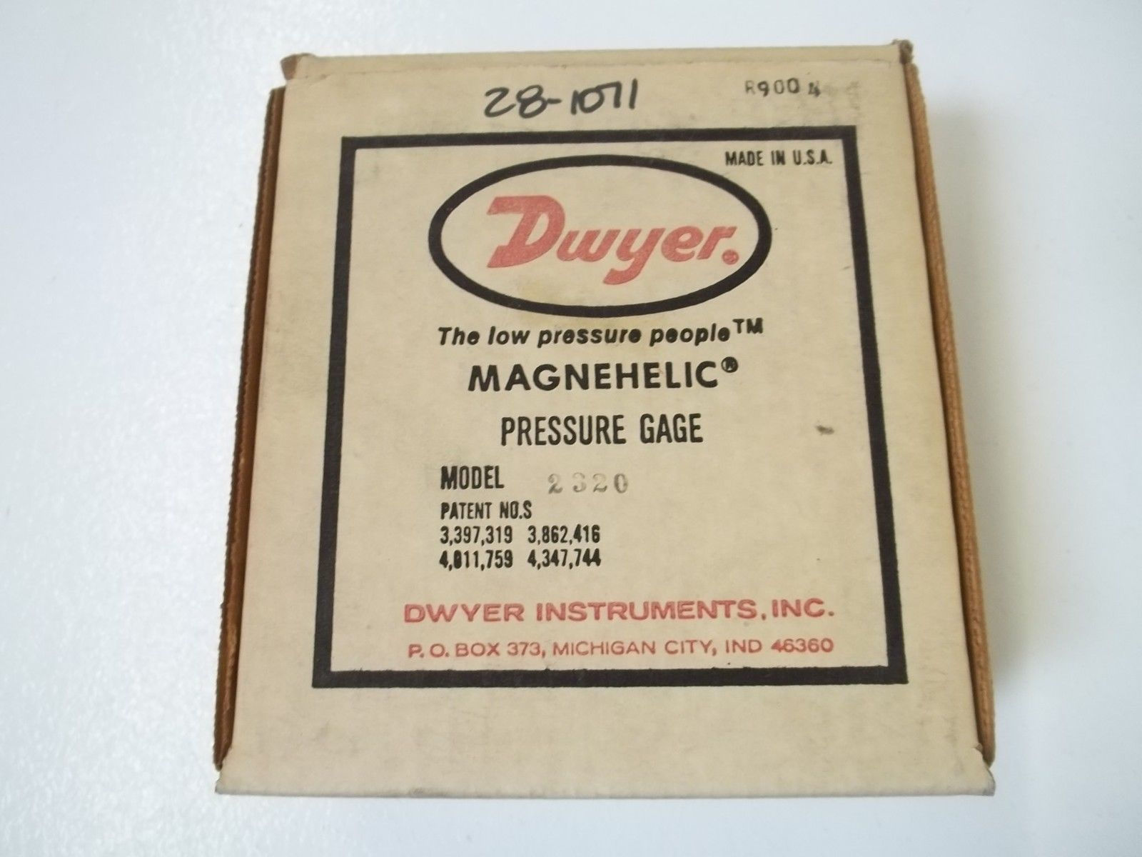 Dwyer USA Model 2320 Magnehelic Gage Range 10-0-10 Inch WC