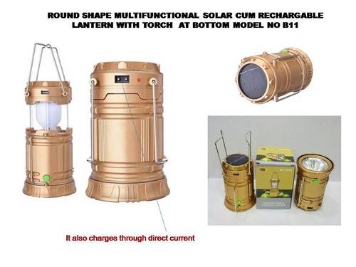 Golden Brown Led Rechargeable Solar Camping Lantern