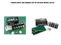 Poker Chips - Medium Tin Case | Includes 200 Colorful Chips, Green Blackjack Mat, Dealer Button, 2 Decks Of Cards, Big & Small Blind