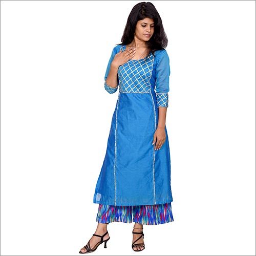 Blue Jaipuri Cotton Kurtis
