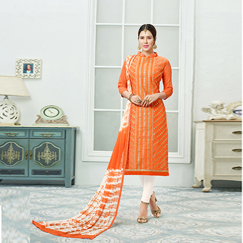 Orange & White Latest Salwar Suit