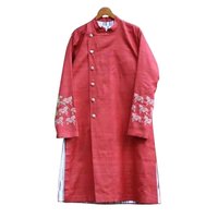 Red Hand Embroidered Sherwani
