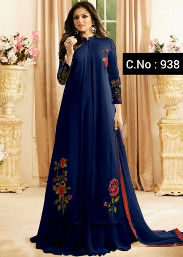 Blue Anarkali Georgette Suits