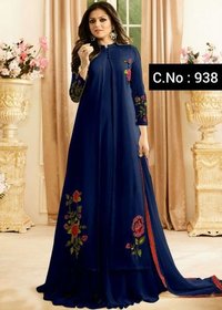 Blue Anarkali Georgette Suits