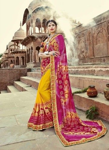 As Per Image Traditinal Bandhej Saree