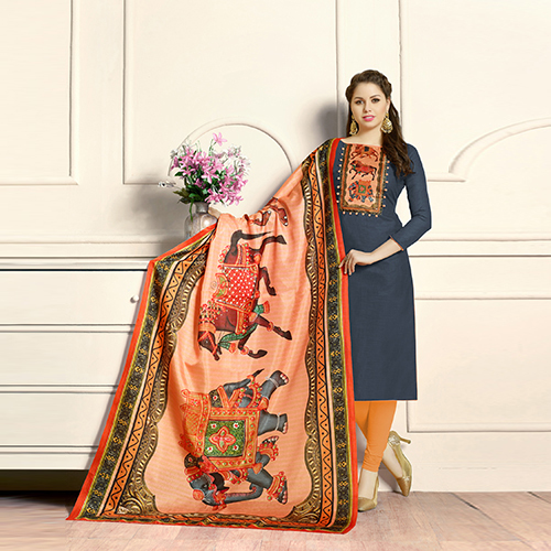 Grey Latest Digital Printed Salwar Suit