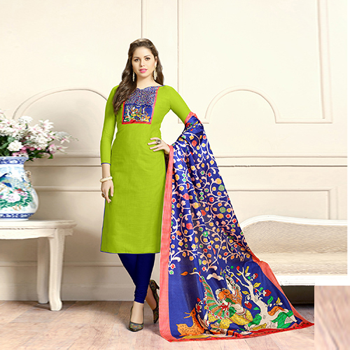 Green Printed Cotton Suit