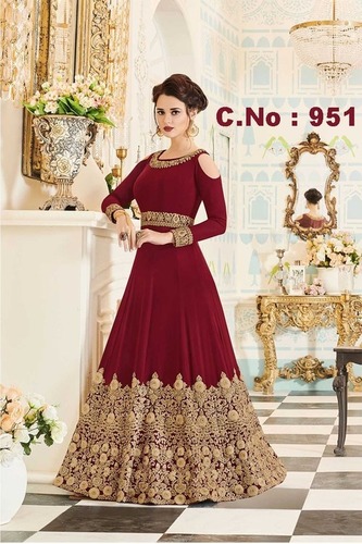 Maroon Fancy Embroidered Kurtis