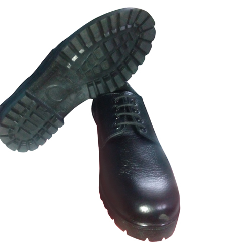 Durby Leather Safety Shoes - Leather, All Sizes, Black | Steel Toe, Slip-On Style, EVA Insole, PVC Outsole, Easy to Maintain, Excellent Strength and Durability