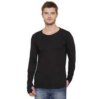 Black Mens Round Neck T Shirt