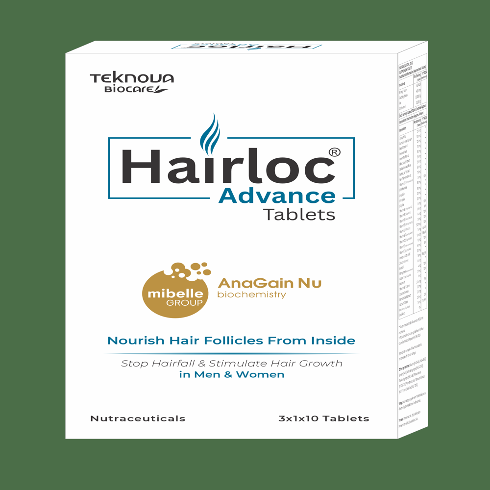 Hairloc Advance - Nutrition Tablets for Hair Regeneration and Growth | Boosts Hair Health, Reduces Hair Fall, Suitable for All Hair Types