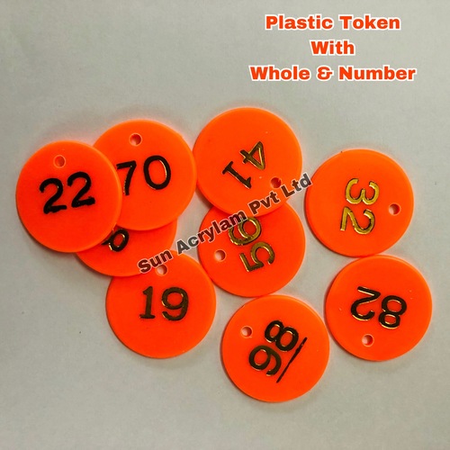 Numerical Plastic Token With Whole