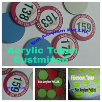 Acrylic Sticker Coin - Plastic, Wooden Mdf Tokens , Customizable Name Or Number Printing Available