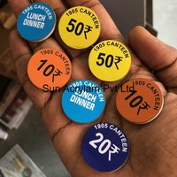 Acrylic Token Sticker - Mdf Material, Customized Size, White & Multicolour Options | Includes Personalized Name Or Number Print, 1.8mm Thickness