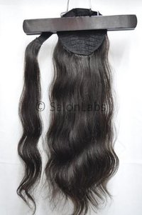 Wavy Wrap Around Ponytail - 100% Human Indian Hair, 10-30 Inch Length | No Shedding, No Tangling, Seamless Blend