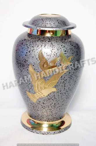 Cobalt Mist Metal Urn