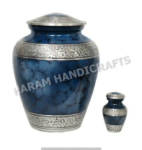 Grecian Blue Brass Urn Set Grecian Blue Brass Urn Set