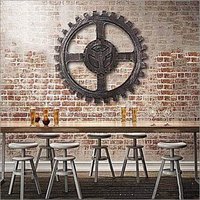 Antique Wooden Gear Wall Decoration Metal Looking