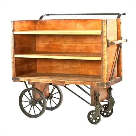 Wooden Carrier Trolley By PADMAVATI ARTS