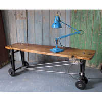 Vintage Industrial Trolley - Metal, Antique Shape | Sturdy Design For Versatile Use