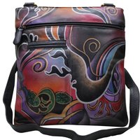 Women Hand Painted Leather Cross Body  Bag