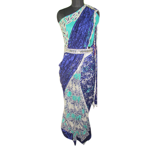 Multi Color Blue Designer Sarees