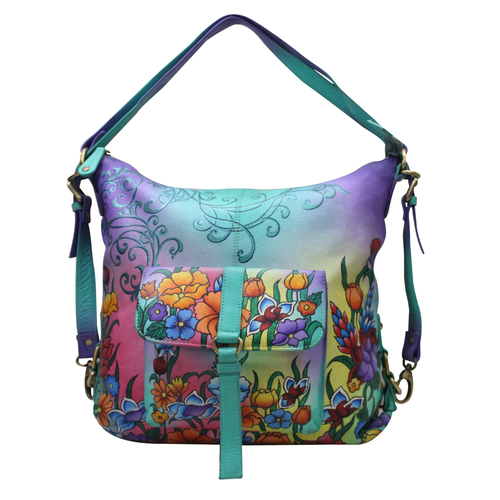 Leather hand Painted Shoulder Bag Backpack