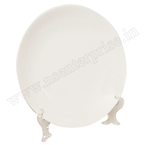 Ceramic Plate - 10 Inch Round Shape | Elegant White Finish, Durable Design