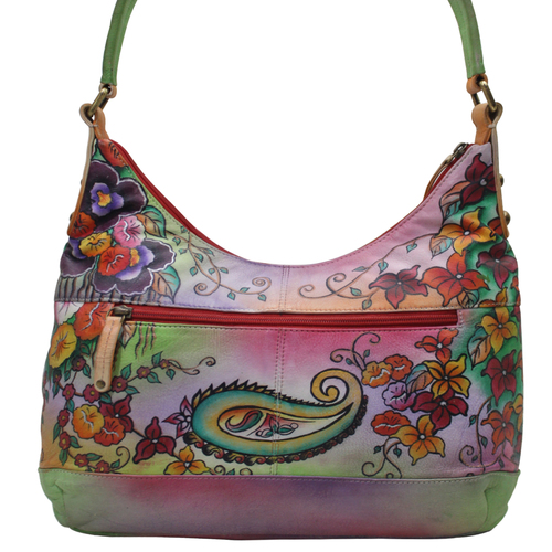 Leather Hand Painted Shoulder Bag