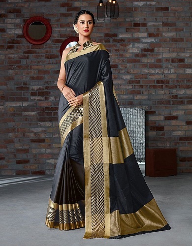 Fancy Printed Cotton Silk Saree