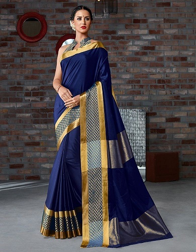 Fancy Printed Cotton Silk Saree