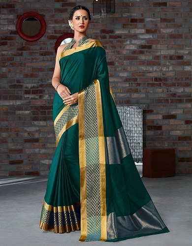 Fancy Printed Cotton Silk Saree