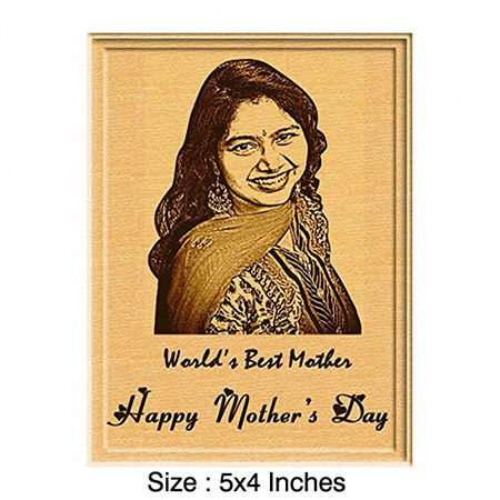 Mother's Day Gift Engraved Wooden Photo Plaque