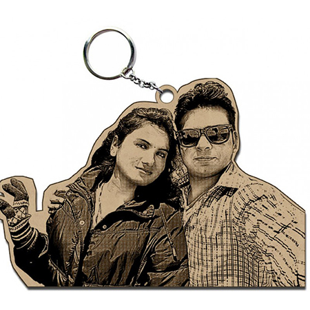 Wooden Personalized Photo keyring