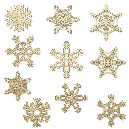 Christmas Snowflakes Wooden DIY (Set of 10)