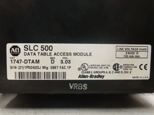 ALLEN BRADLEY SLC 500 1747-DTAM