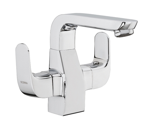 Stainless Steel One Hole Basin Mixer With Swivel Casted Spout