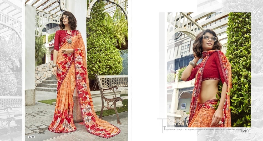 Georgette printed sarees online