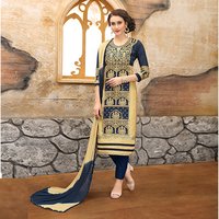 Beige & Navy Blue Designer Heavy Suits
