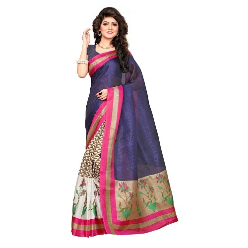 Jute Silk printed sarees