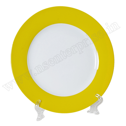 8" Colour Plate - Round Shape, Ceramic Material | Available in Red, Green, Pink, Blue, Yellow - Versatile and Colorful Dining Essential