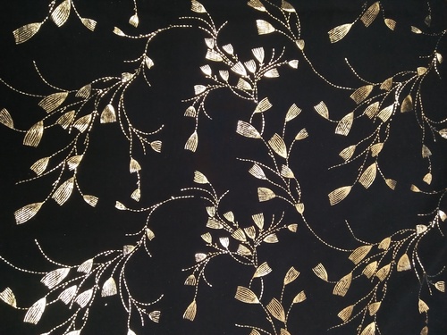 Foil Print Faether Crepe Black