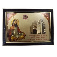 Punjabi Religious Wall Photo Frames - Wooden Material, 12x18 Inch, Black Color | Modern Style For Home Altar & Wall Decoration