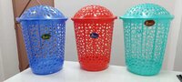 Plastic Laundry Basket - Color: Black
