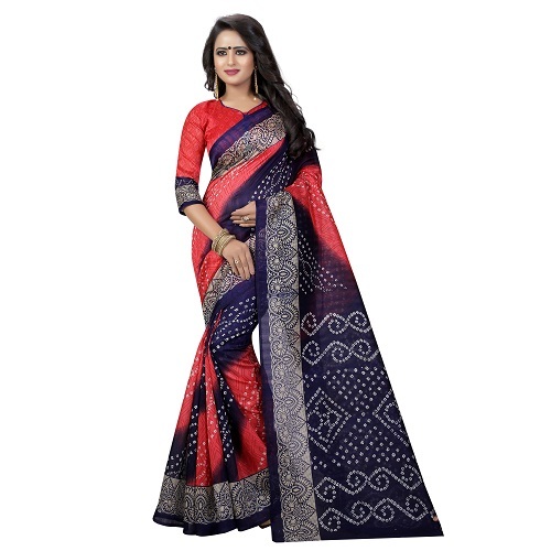 Bhagalpuri Silk Bandhani Saree